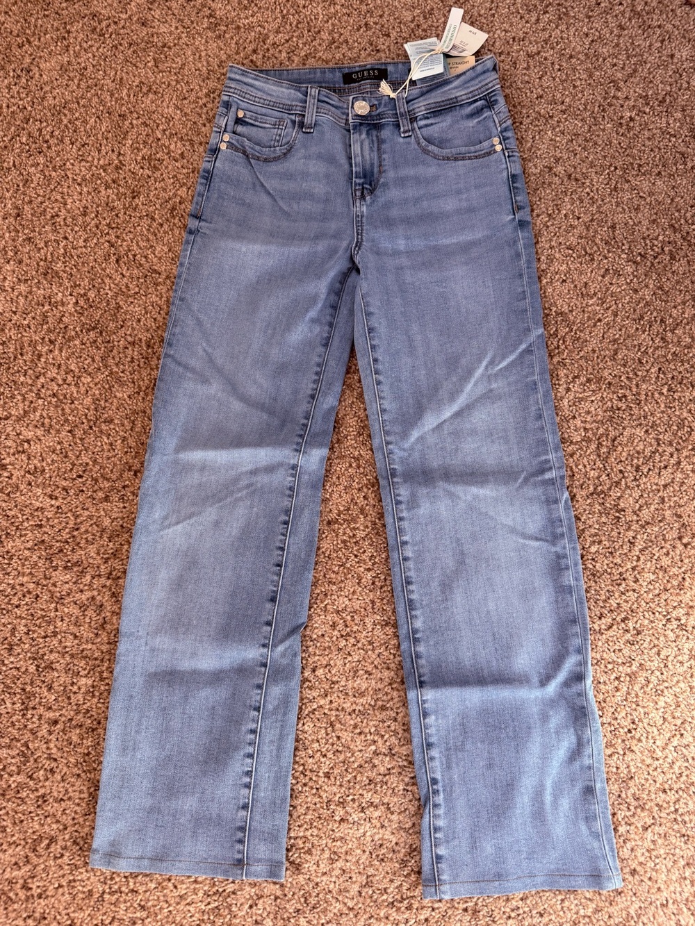 GUESS Women's Straight Leg Jeans - Light Wash Blue